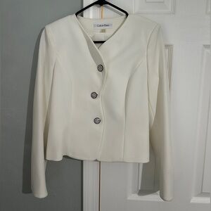 Calvin Klein Women's White Blazer